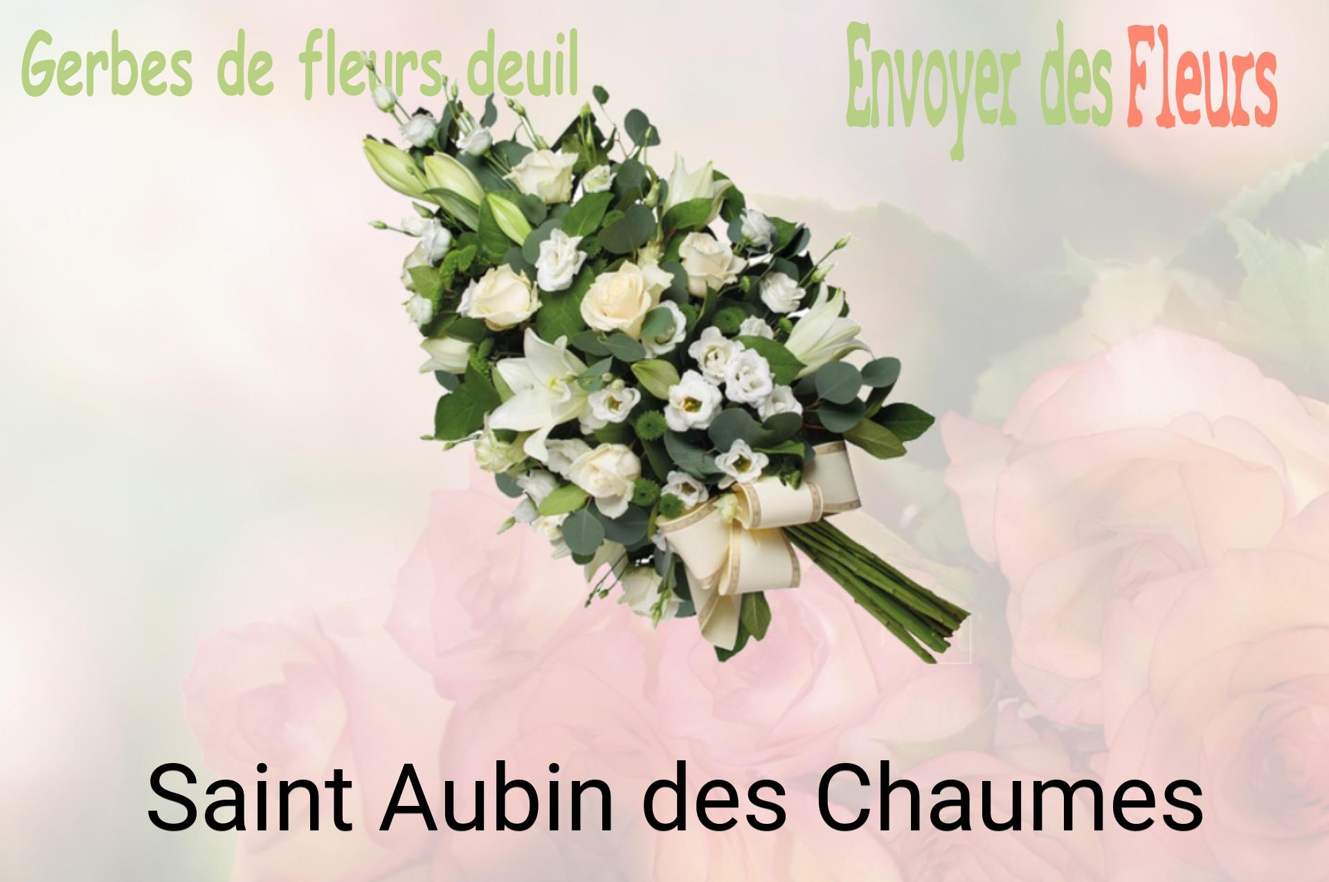 Gerbe de fleurs de deuil livrée à Saint-Aubin-des-Chaumes